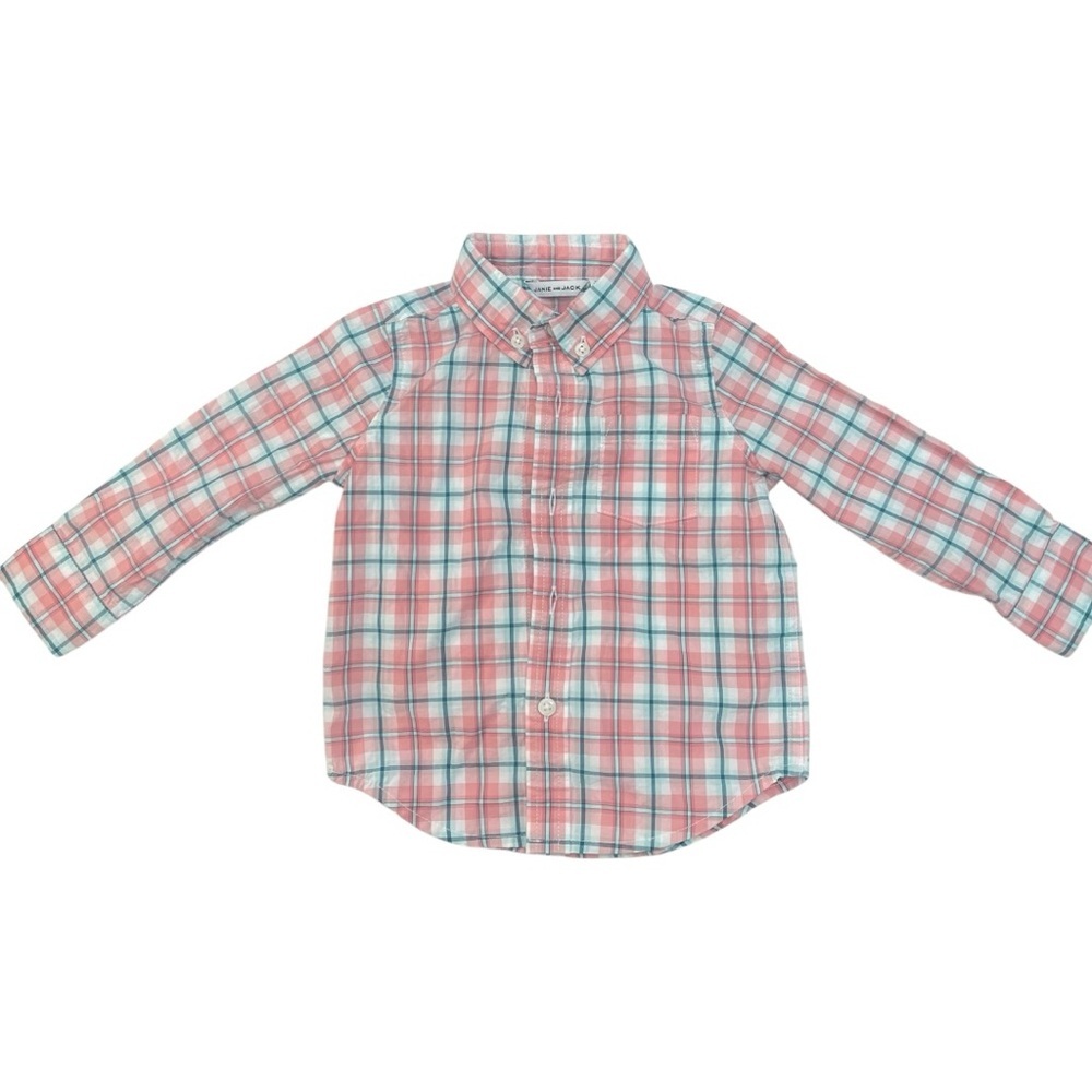 Janie and Jack Button-Down Shirt Pink Blue